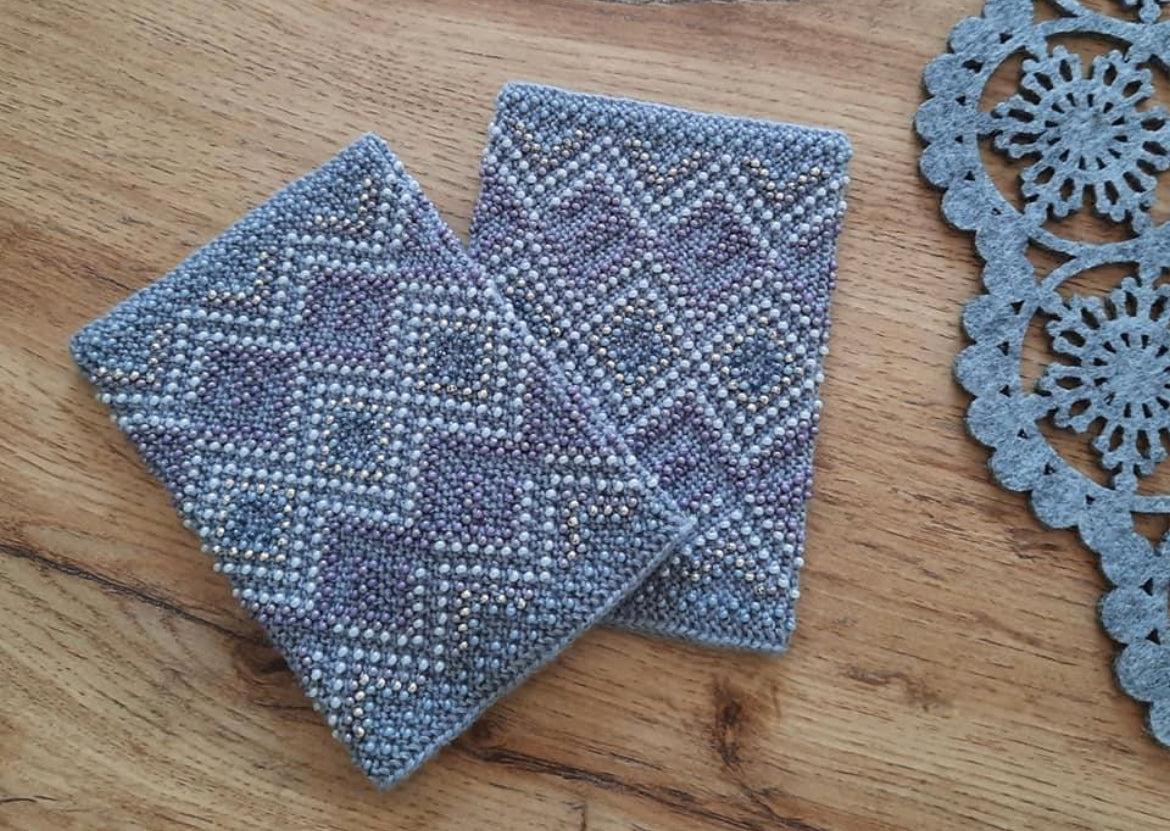 《受注制作》 Ingrida. 【Amulet】グレーにホワイトパール、パープルのグラデーション/リエシネス