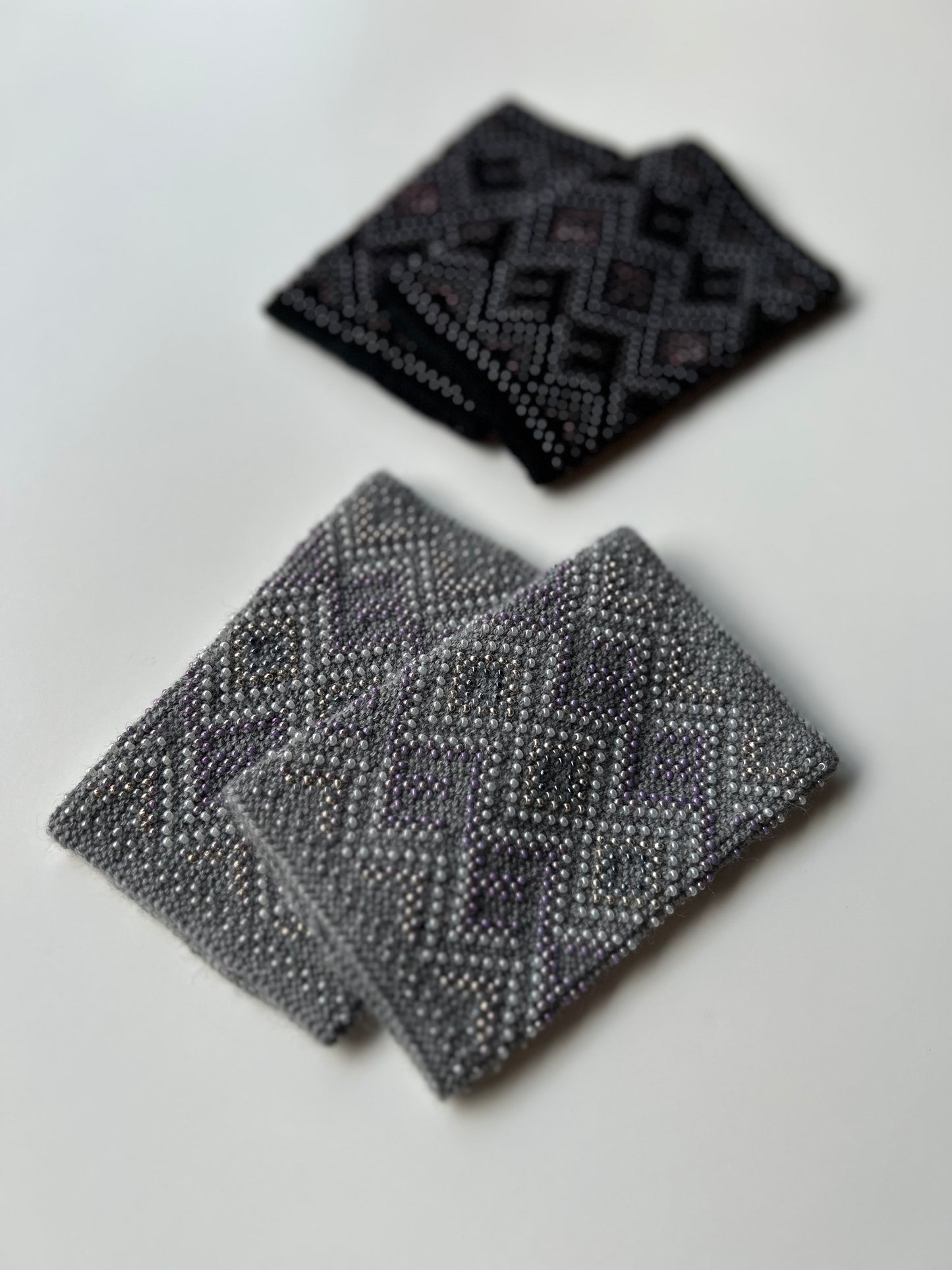 《受注制作》 Ingrida. 【Amulet】グレーにホワイトパール、パープルのグラデーション/リエシネス