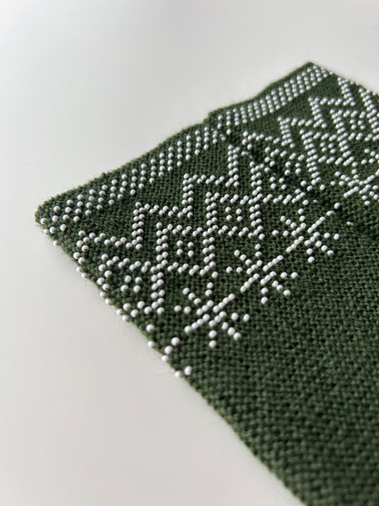 【即納】サンリットグレース｜カーキ｜手編みリストウォーマー