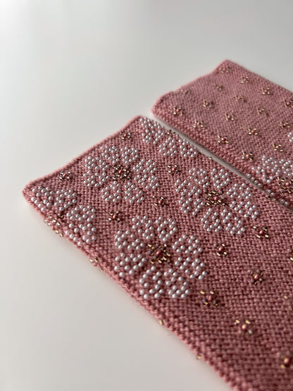 上下2way！【即納】サウレリア｜クラシックローズ｜手編みリストウォーマー