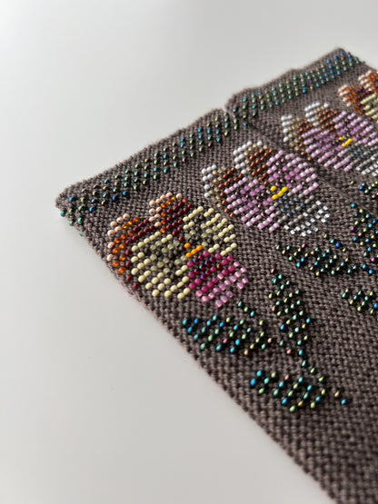 【即納】エターナルパンジー｜モカブラウン｜手編みリストウォーマー