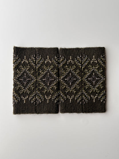 【即納】アストラルツリー｜カーキブラウン｜手編みリストウォーマー