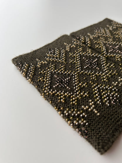 【即納】アストラルツリー｜カーキブラウン｜手編みリストウォーマー