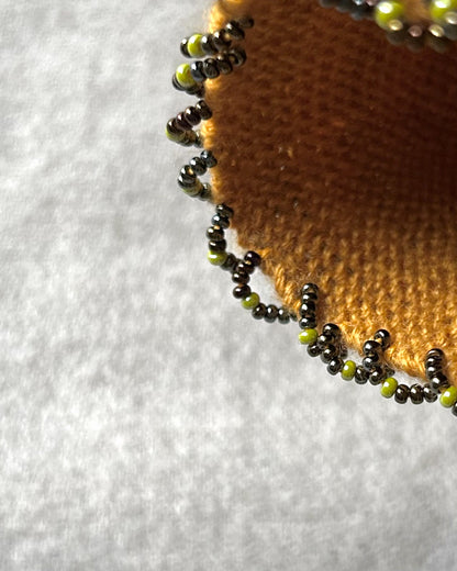 1119【受注販売】ルミナフォーチュナ｜マスタード｜手編みリストウォーマー